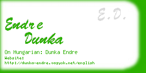 endre dunka business card